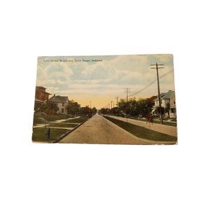 RPPC Indiana Location Vintage Ohio Street Boulevard Terre Haute 1c Stamp 1914